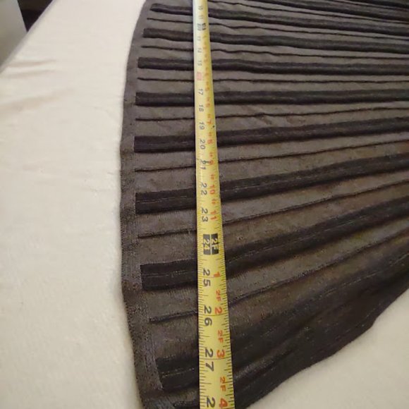 STYLE CO, CASUAL SWEATER DRESS GATHERED GEOMETRIC PATTERN AT WAIST, FLARE SKIRT - Picture 4 of 4